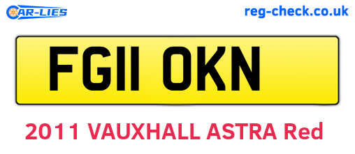 FG11OKN are the vehicle registration plates.