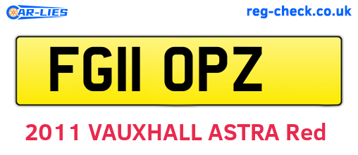 FG11OPZ are the vehicle registration plates.