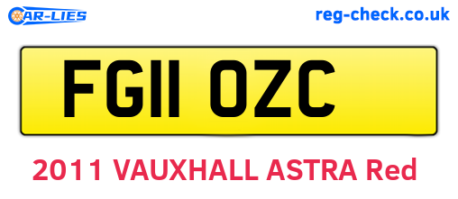 FG11OZC are the vehicle registration plates.