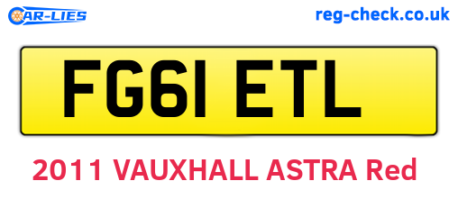 FG61ETL are the vehicle registration plates.