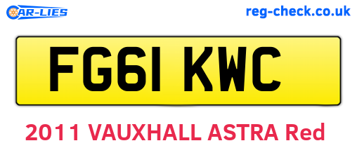 FG61KWC are the vehicle registration plates.