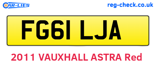 FG61LJA are the vehicle registration plates.