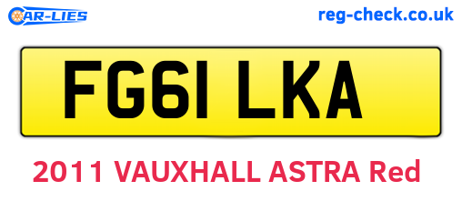 FG61LKA are the vehicle registration plates.