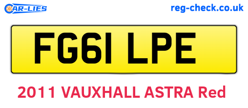 FG61LPE are the vehicle registration plates.