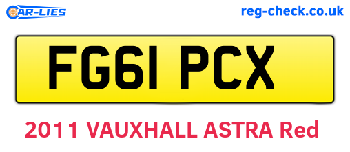 FG61PCX are the vehicle registration plates.