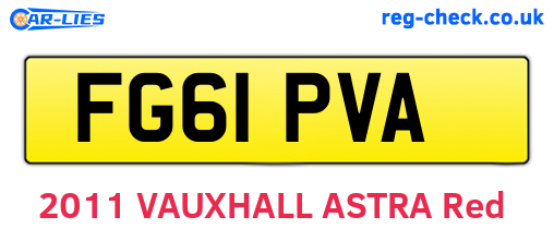 FG61PVA are the vehicle registration plates.