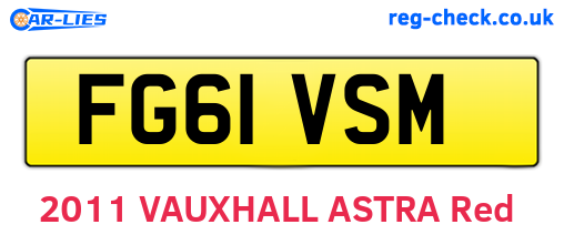 FG61VSM are the vehicle registration plates.