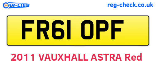 FR61OPF are the vehicle registration plates.