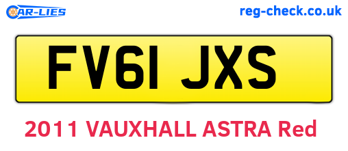 FV61JXS are the vehicle registration plates.
