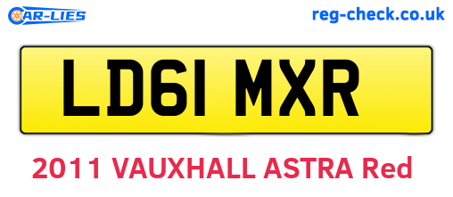 LD61MXR are the vehicle registration plates.
