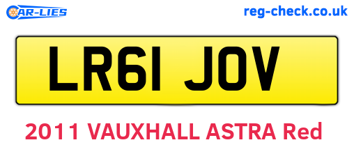 LR61JOV are the vehicle registration plates.