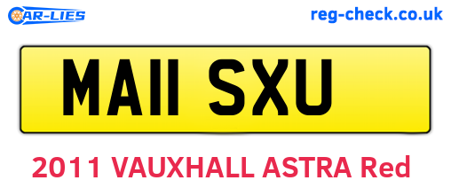 MA11SXU are the vehicle registration plates.