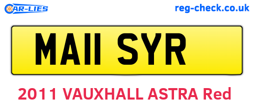 MA11SYR are the vehicle registration plates.