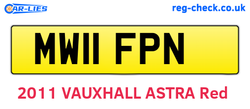 MW11FPN are the vehicle registration plates.
