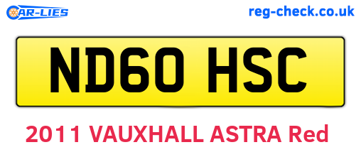 ND60HSC are the vehicle registration plates.