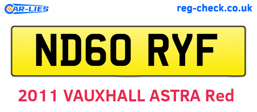 ND60RYF are the vehicle registration plates.