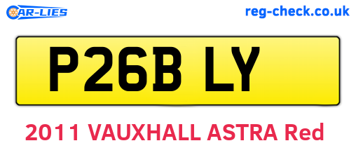 P26BLY are the vehicle registration plates.