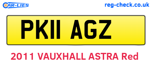 PK11AGZ are the vehicle registration plates.