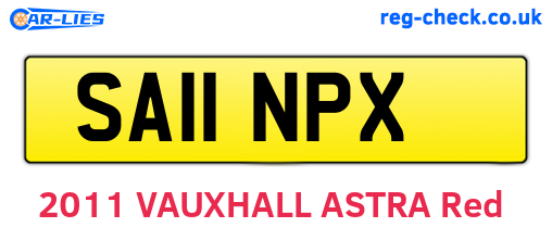 SA11NPX are the vehicle registration plates.