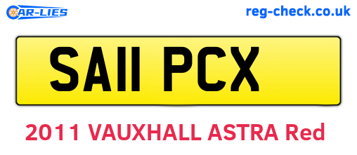 SA11PCX are the vehicle registration plates.