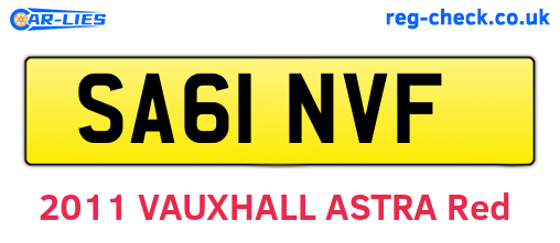 SA61NVF are the vehicle registration plates.