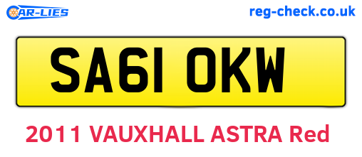 SA61OKW are the vehicle registration plates.