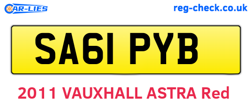 SA61PYB are the vehicle registration plates.
