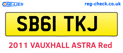 SB61TKJ are the vehicle registration plates.