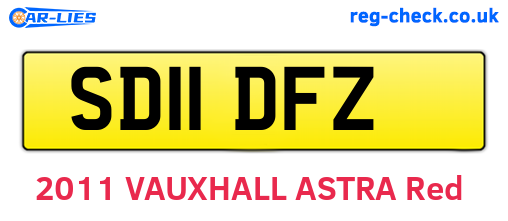 SD11DFZ are the vehicle registration plates.