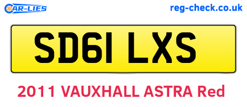 SD61LXS are the vehicle registration plates.