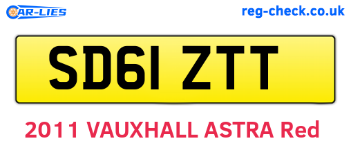 SD61ZTT are the vehicle registration plates.