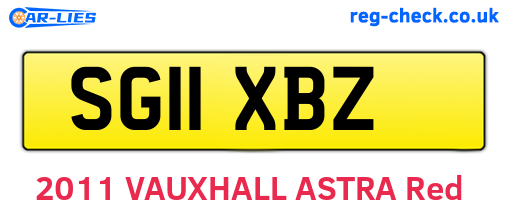 SG11XBZ are the vehicle registration plates.