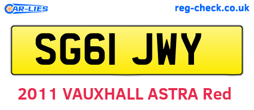 SG61JWY are the vehicle registration plates.
