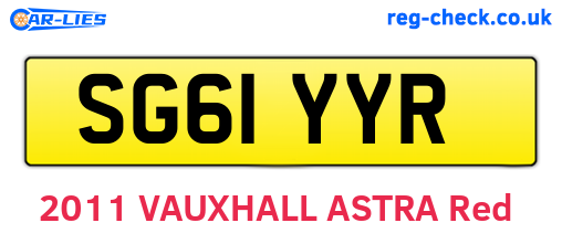 SG61YYR are the vehicle registration plates.