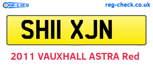 SH11XJN are the vehicle registration plates.