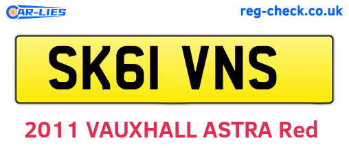 SK61VNS are the vehicle registration plates.
