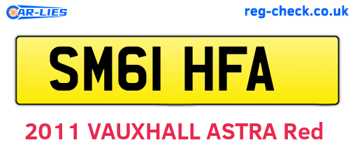 SM61HFA are the vehicle registration plates.