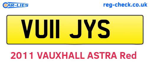 VU11JYS are the vehicle registration plates.