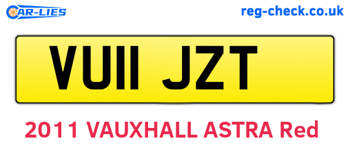 VU11JZT are the vehicle registration plates.