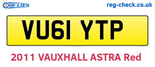 VU61YTP are the vehicle registration plates.