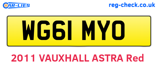 WG61MYO are the vehicle registration plates.