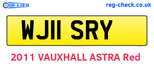 WJ11SRY are the vehicle registration plates.