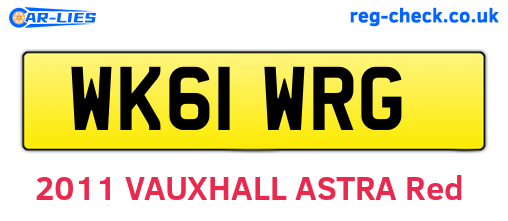 WK61WRG are the vehicle registration plates.