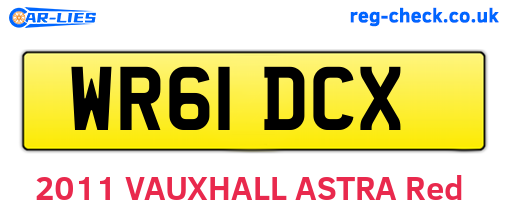 WR61DCX are the vehicle registration plates.
