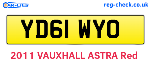 YD61WYO are the vehicle registration plates.