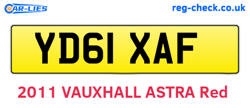 YD61XAF are the vehicle registration plates.