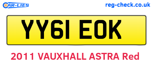 YY61EOK are the vehicle registration plates.