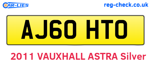 AJ60HTO are the vehicle registration plates.