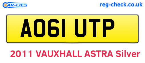 AO61UTP are the vehicle registration plates.