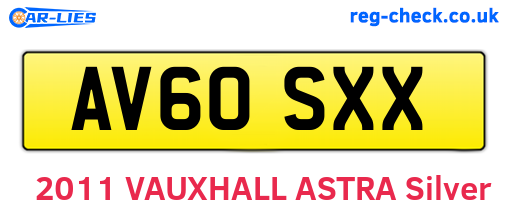 AV60SXX are the vehicle registration plates.